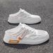 Men's Shoes Cool Slippers 2026 Summer New Mesh Breathable Outdoor Wading Sports Board Shoes Casual Bag Head Half Slippers_vogvips.com