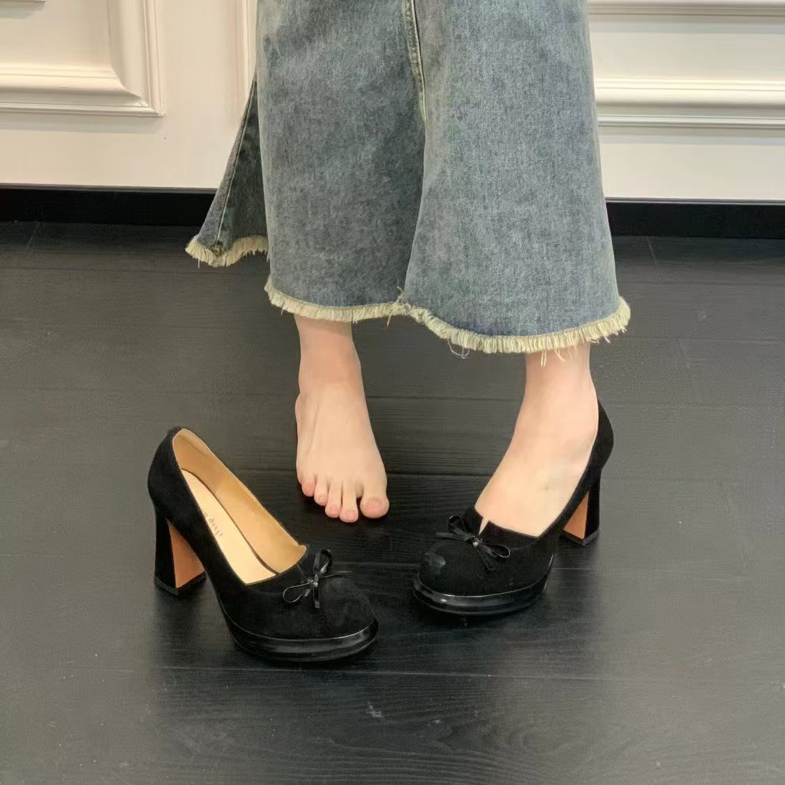 French Style Gentle Lady Non-Slip Single Shoes 2025 Evening Breeze Summer Bow New Fashionable Versatile High Heels_vogvips.com