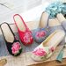 Slippers, High Heels, Hot Diamonds, Women's Cloth Shoes, Summer Linen Embroidery, Ethnic Style, External Wearing Sandals_vogvips.com