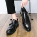 Euro Step New British Style Casual Leather Trendy Monk Business Formal Brogue Carved Men's Shoes_vogvips.com