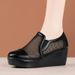 Women's Wedge Heel Breathable Mesh Deep-Cut Slip-On 2026 Summer Platform Thick-Soled Casual Versatile Mom Shoes_vogvips.com
