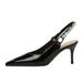 1859-AK109 European And American Style Party High Heels Pointed Toe Shallow Mouth Single For Women With Pearl Backless_vogvips.com