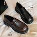 Leather Small Leather Shoes Platform Sole One-pedal Loafers British Commuter Single Shoes Jk Shoes_vogvips.com