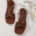Makes Feet Look Fair~conceals Imperfections~brown Retro Woven Roman Sandals 2025 Summer Soft-soled Flat Large Size_vogvips.com