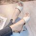 Trendy Summer New Style One-Strap Quilted French For Women, Open-Toe High Heels With Thin Straps And Half-Slip Sandals_vogvips.com