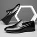 New British Style Loafers For Men, Solid Color Casual Leather Shoes, Slip-On Cowhide Fashion Trend Short Korean Version_vogvips.com