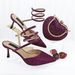 Pointy high heels sexy style women's shoe bag set heart-shaped small exquisite handbag_vogvips.com