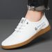 Men's Leather White Sneakers - Waterproof Casual Shoes For Running & Daily Wear_vogvips.com