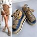 2025 Autumn New Fashion Letter Print Breathable Straw Thick-Soled Sandals Denim Platform Slippers_vogvips.com