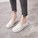 Plus Size Women's Single 2026 Spring And Autumn New British Style Versatile Soft Sole White Flat Casual Loafers Nurse_vogvips.com