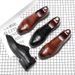 Euro Step Brogue Carved Men's British Korean Style Pointed Black Suit Wedding Business Formal Leather Shoes Men 18568-G_vogvips.com