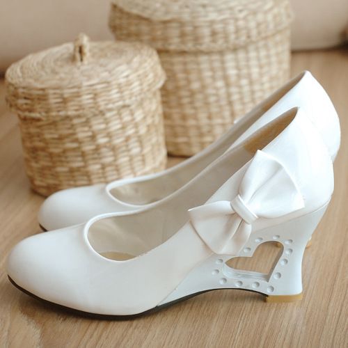 Women's Chunky Heel Patent Leather Loafers, Bow Decor, Comfortable Lightweight Casual Shoes, Waterproof, Easy To Pack, White Plus Size Availa_vogvips.com