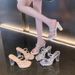 Women's High-heeled Shoes For Outdoor Wear, 2025 Summer New Model, Transparent Sandals With A Single Strap, Chunky_vogvips.com