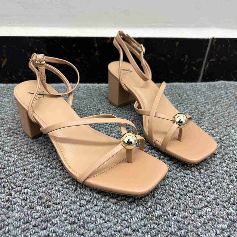 2026 Summer Fashion Square-Toe Clip-Toe Sandals For Women, Bohemian Style Casual Versatile Thin Strap Buckle High Heels_vogvips.com