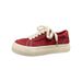 Lightweight Hong Kong Style Red Breathable Canvas Shoes Women's Low-top Casual Board Shoes Hong Kong Style_vogvips.com