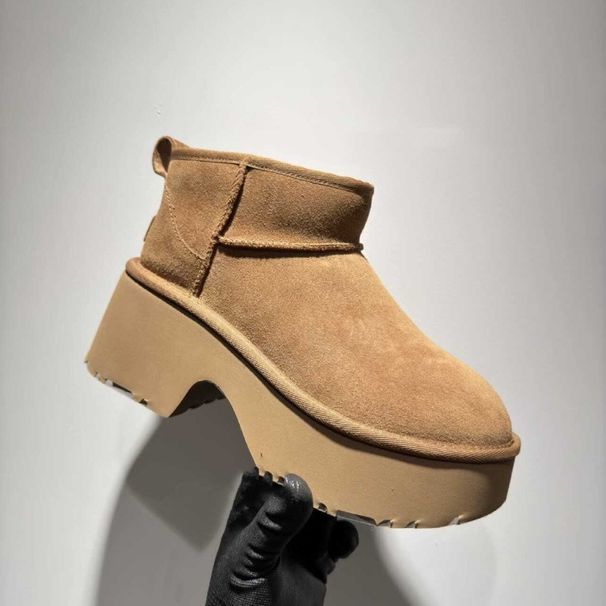 2025 new thick soled height increasing fur integrated snow boots, fashionable versatile, made of genuine leather, anti_vogvips.com