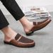 Outdoor Breathable Half For Men Slide Slipper Brand Designer Mens Casual Shoes Italian Loafers Big Size 38-48_vogvips.com