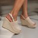 Women's Shoes Exclusive Open Toe Sandals Summer New Beach Back Empty Wedge Thick Soled Sandals For Women Woven Breathable_vogvips.com