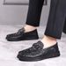 ct Suitable For All Seasons Doudou 2025 Spring New Cowhide High-end Loafers Business Men's Casual Leather Crocodile Pattern Single Shoes_vogvips.com
