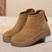 Winter New Short Boots With Fleece, Warm Thick Sole, Non-Slip Fashionable Versatile Women's Cotton Boots,_vogvips.com