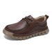 Euro Step Men's Autumn Winter New Soft Sole Non-Slip Slip-On Casual Leather Shoes Breathable Outdoor Commuting Work Loafers_vogvips.com