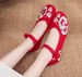 New Embroidered Single Flower Cloth Women's Qipao Buckle White Red Black Shoes Matching_vogvips.com