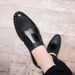Euro Step 2025 New Four Seasons Hairstylist Casual Pointed British Style Leather Thick Sole Brogue Men Shoes_vogvips.com