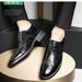 Euro Step Large Size Brogue Carved Business Formal British Breathable Men's Casual Korean Style Leather Shoes Men_vogvips.com