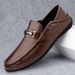 Men's Shoes Genuine Leather Business British Style Casual Soft Soled Leather Shoes Men's Soft Soled Slip On Black Loafers Trendy Shoes_vogvips.com