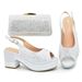 Fish mouth round head back tie chunky sandals and stick diamond dinner bag set_vogvips.com