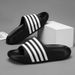 European Imported Slippers For Men And Women, Striped Open-toe Rubber Soles, Non-slip, Comfortable, Thick-soled,_vogvips.com
