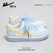 Huili WXY-N552BR Bear Pattern Sneakers For Women, 2026 Spring New Checkered White Shoes, Student Casual Shoes (Magic_vogvips.com