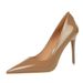 9511-6 European And American Style Fashion Simple Stiletto Ultra High Heel Glossy Patent Leather Shallow Mouth Pointed_vogvips.com