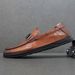 2025 New Men's Genuine Leather Slip-On Loafers Lazy Trendy Soft Sole Fashion Casual Shoes High-End Low Heel_vogvips.com