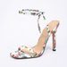 In-stock Cross-border European American Women's Square-toed Printed Sandals With One Strap And Cross Ankle Strap,_vogvips.com