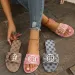 2026 New Flat Bottomed Embroidered Metal Buckle Slippers For Women's Outdoor Wear Lightweight Beach Sandals_vogvips.com