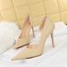 1363-5 European And American Sexy Nightclub Slimming Stiletto Ultra Shallow Side Hollow High Heels Retro Snake Pattern_vogvips.com