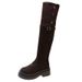 Elegant Leg-Lengthening For Women 2025 Autumn Winter New High Casual Versatile Soft Surface Foldable Mid-Calf Boots_vogvips.com