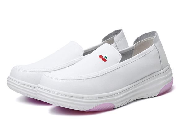 Nurse Shoes Work Shoes Small White Shoes Leather Soft Soled Hollow Breathable Work Shoes_vogvips.com