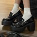 8cm Small Jk Small Leather Shoes Platform Heightening Uniform Shoes High Heels Hot Girl Loafer Girl_vogvips.com