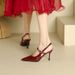 French Style Burgundy High Sandals For Women 2025 Summer New Closed Toe One Strap Thin Heel Elegant Single Shoes To_vogvips.com