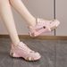 Sparkling Rhinestone Chunky Dad Shoes For Women | Fashion Platform Sneakers With Breathable Knit Upper, Comfortable Walking Shoes_vogvips.com