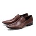 New men's shoes youth office cowhide leather shoes British crocodile print business dress slip-on A single shoe_vogvips.com