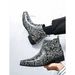 Martin New Men's British Style Snake Patterned Mongolian Boots, Short Tube, Large Size, High Top Leather Boots, Tube, Size,_vogvips.com