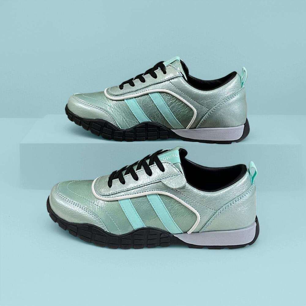Okimoz Metallic Mint Green Retro Sneakers For Women Myxczx66_vogvips.com