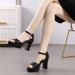 Women's High-heeled Sandals With Chunky Heels Waterproof Platform, New Korean-style Versatile Spring And Summer Soft_vogvips.com