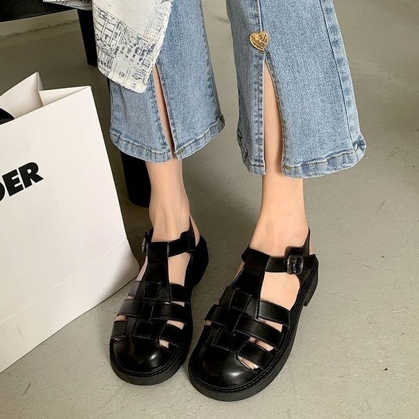 Women's Roman For Outdoor Wear, 2023 New Summer Hot Style, Fashionable And Versatile, Hollowed-out Closed-toe Beach_vogvips.com