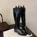 V-Neck Thick Heel Long For Women, Autumn And Winter 2025 New Style, Square Toe Fashionable Short Boots, Knee-High Boots_vogvips.com