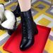 Cotton Autumn Winter New Pointed Toe Chunky Heel Martin Women's Casual Versatile Fleece-Lined Warm Boots Fashion Style_vogvips.com