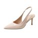 Women's Pointed Toe Low Cut Backless Sandals Patent Leather Nude High Heels Plus Size 43 New Style_vogvips.com